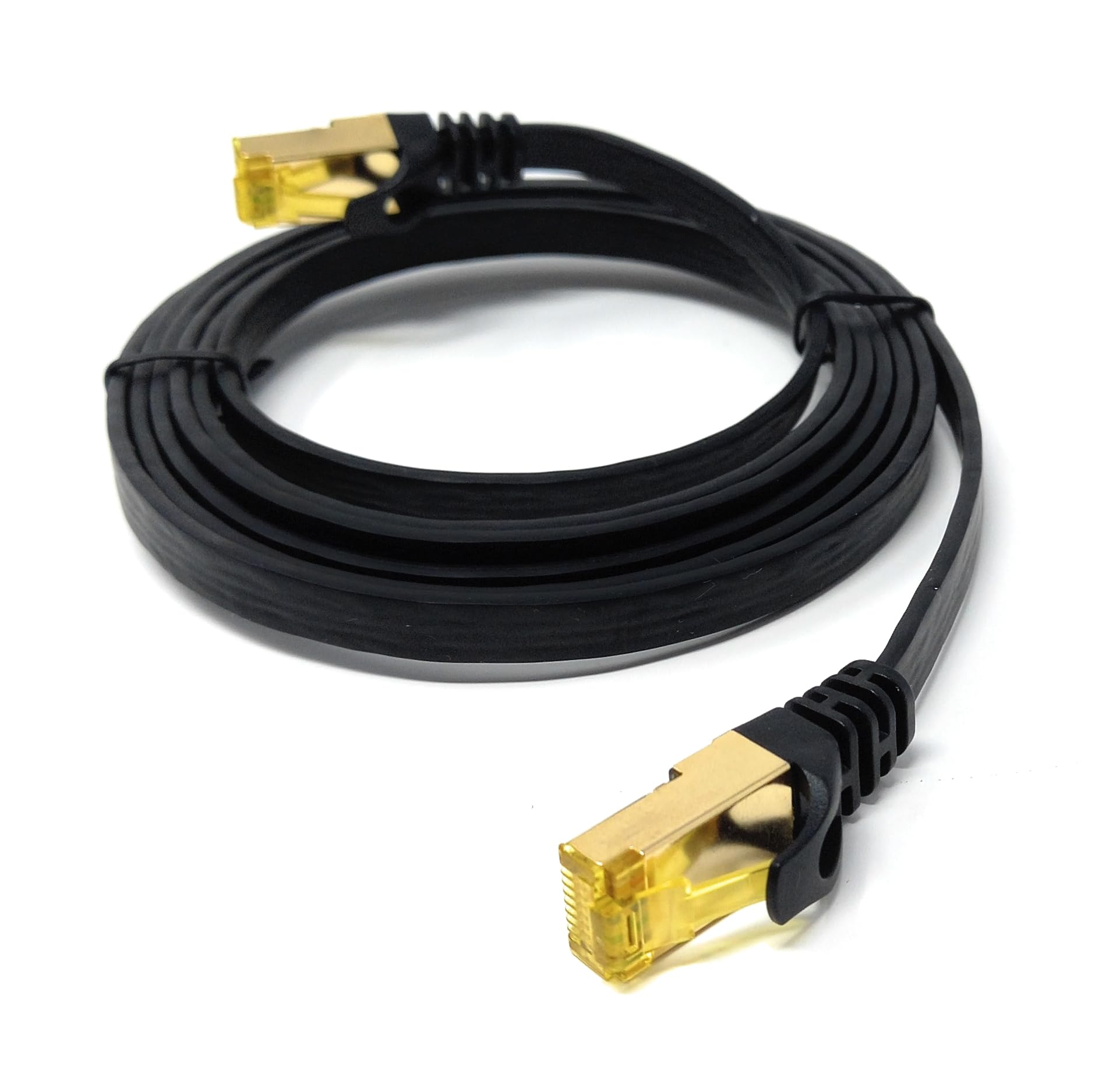 DRUT CAT7 Flat FTP Shielded 600MHz 10Gbps Ethernet LAN RJ45 Cable Gold Plated Switch Router Modem Access Point Lead
