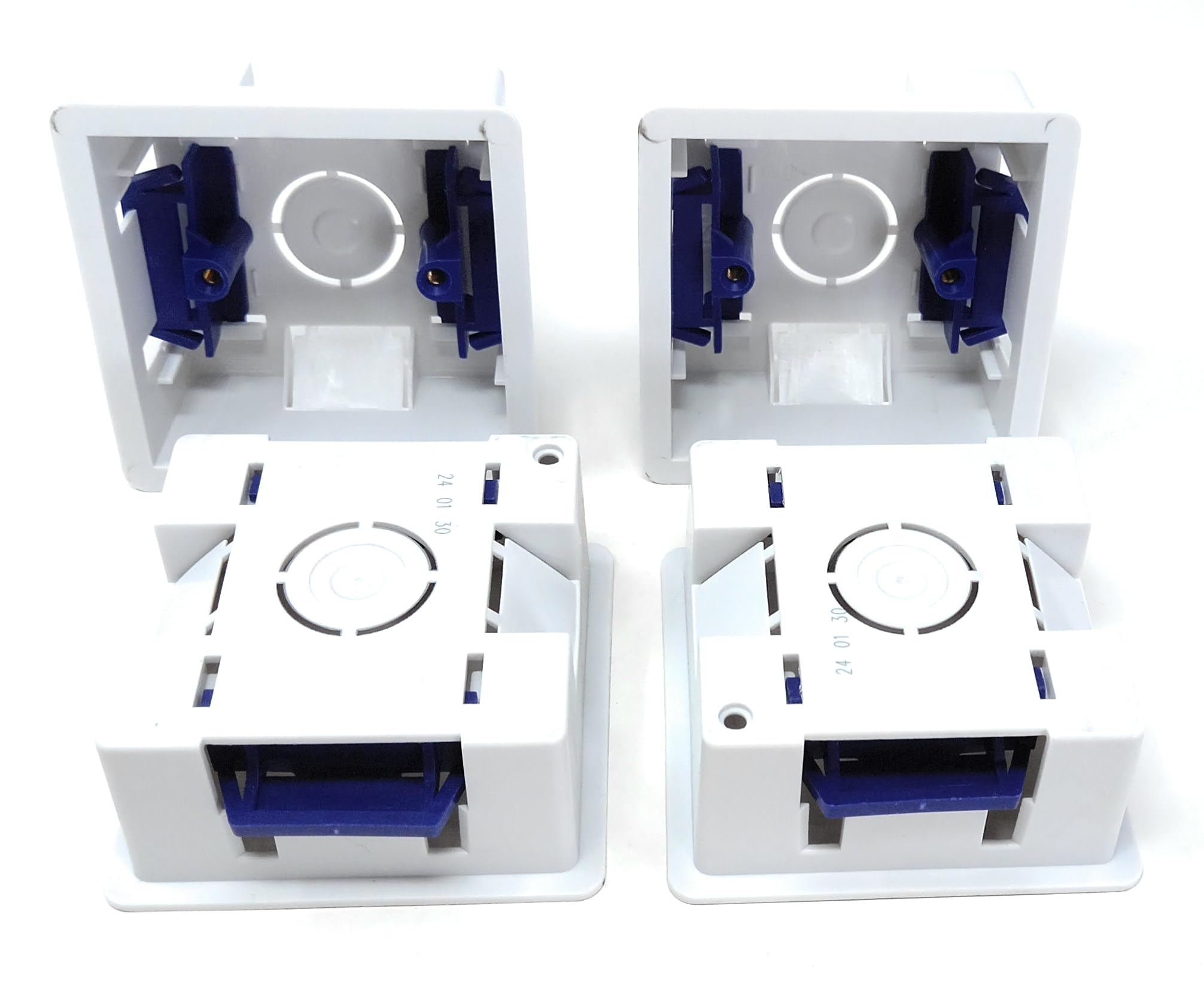 1 Gang Dry Lining Back Plasterboard Surface Pattress Box with Adjustable Lugs 35mm Deep, for Faceplate