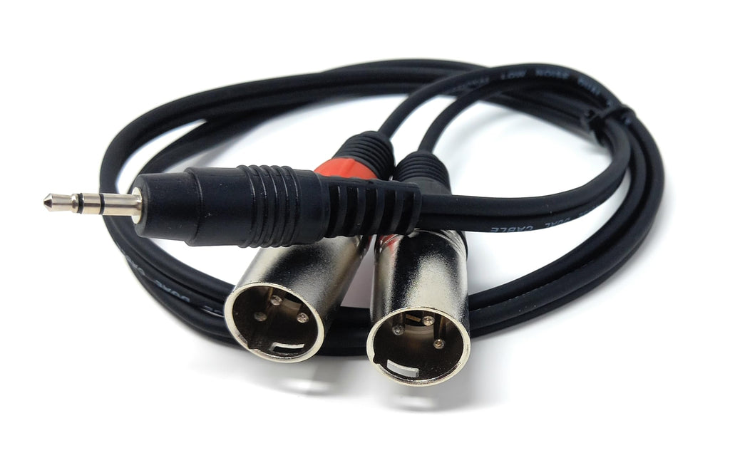 DRUT 3.5mm Stereo Jack to 2 x XLR Male Plugs For PC, Phone, MP3 to Mixer Cable Lead