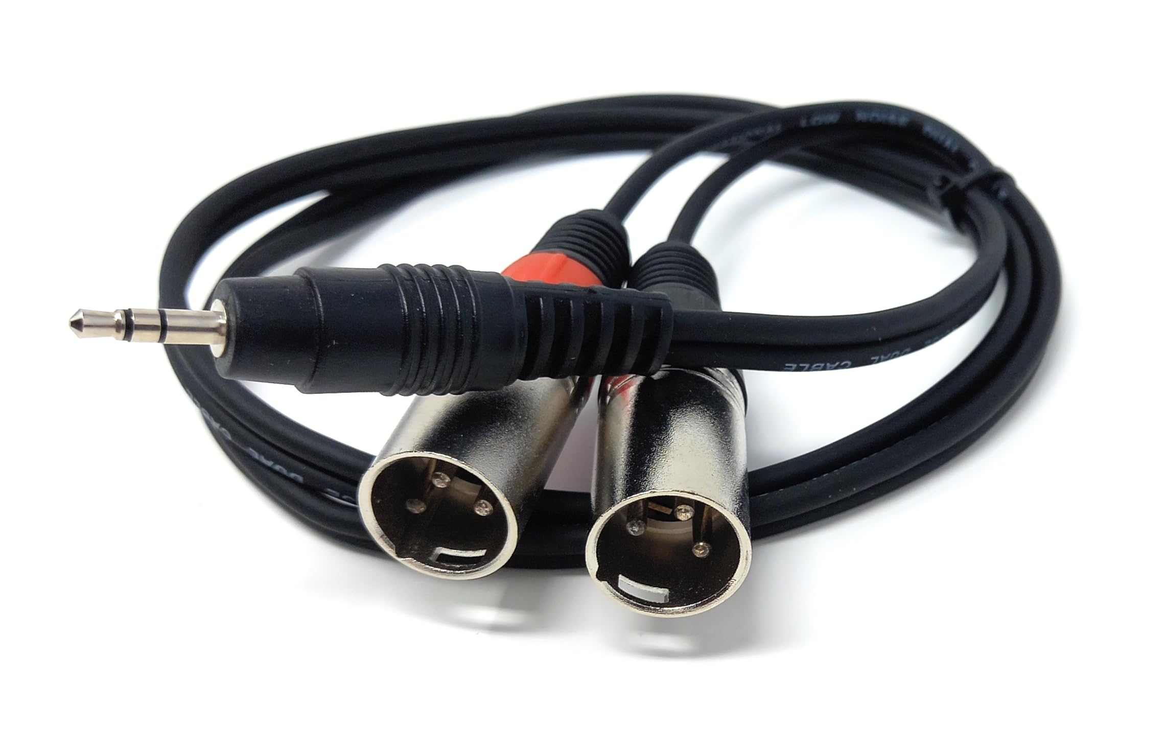 DRUT 3.5mm Stereo Jack to 2 x XLR Male Plugs For PC, Phone, MP3 to Mixer Cable Lead