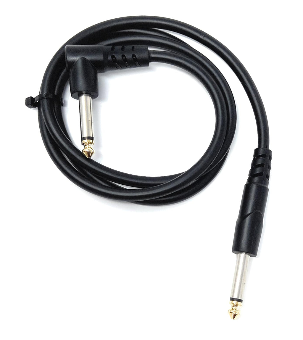 DRUT 6.35mm 1/4 Mono Male to Right Angle Male Jack Audio Cable Lead for Guitar, AMP, Synths, Amplifier, Speaker, Electric Piano, Midi Keyboard, DJ