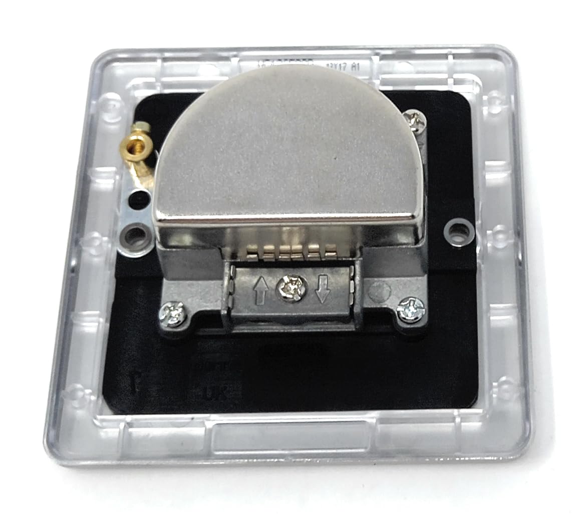 TV Aerial, Freeview RF & DAB/FM Radio Socket Wall Faceplate Stainless Steel 1 Gang