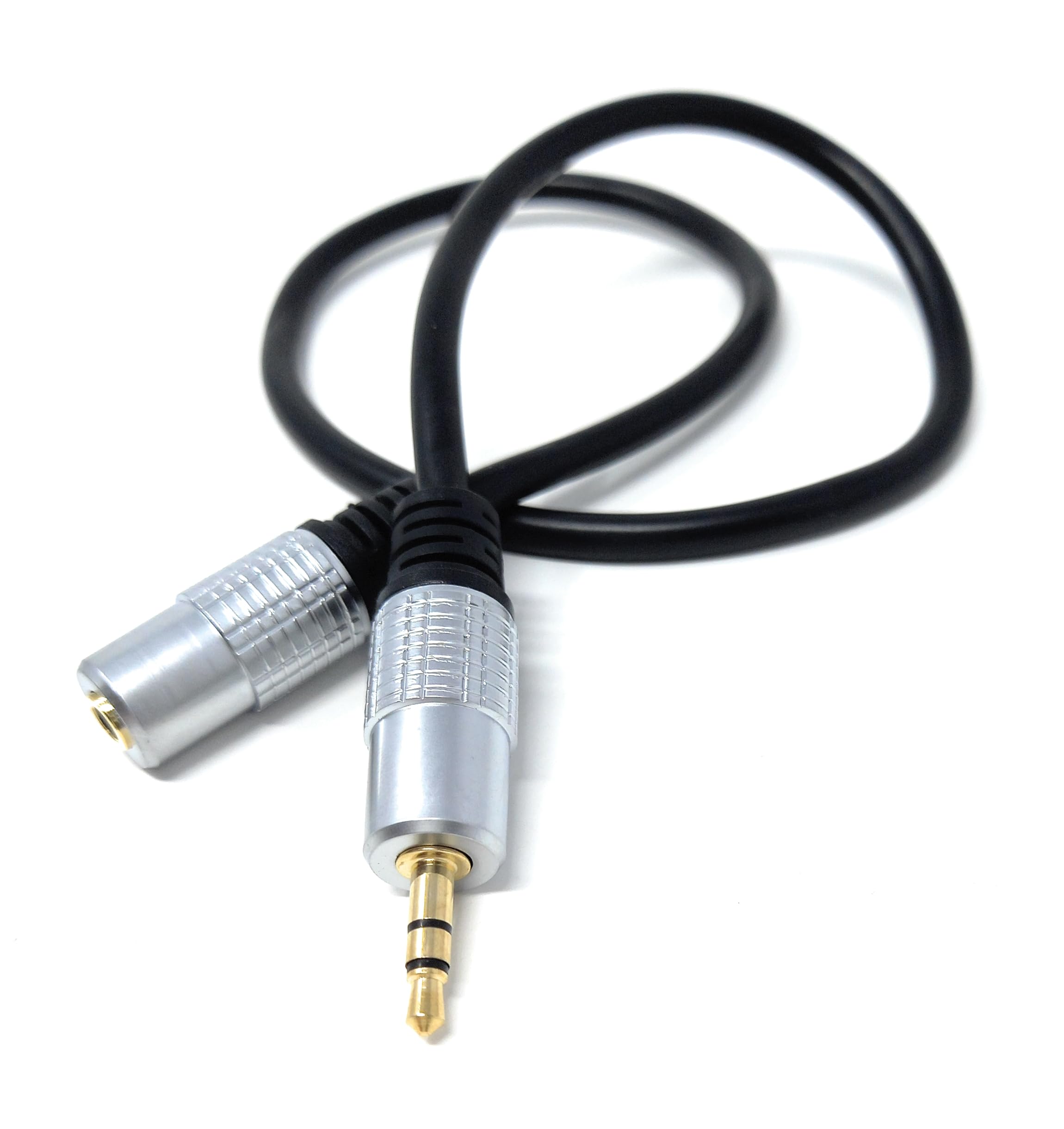 DRUT 3.5mm Stereo Jack to Socket Extension AUX Lead Male to Female 1/8'' Cable Gold Connectors