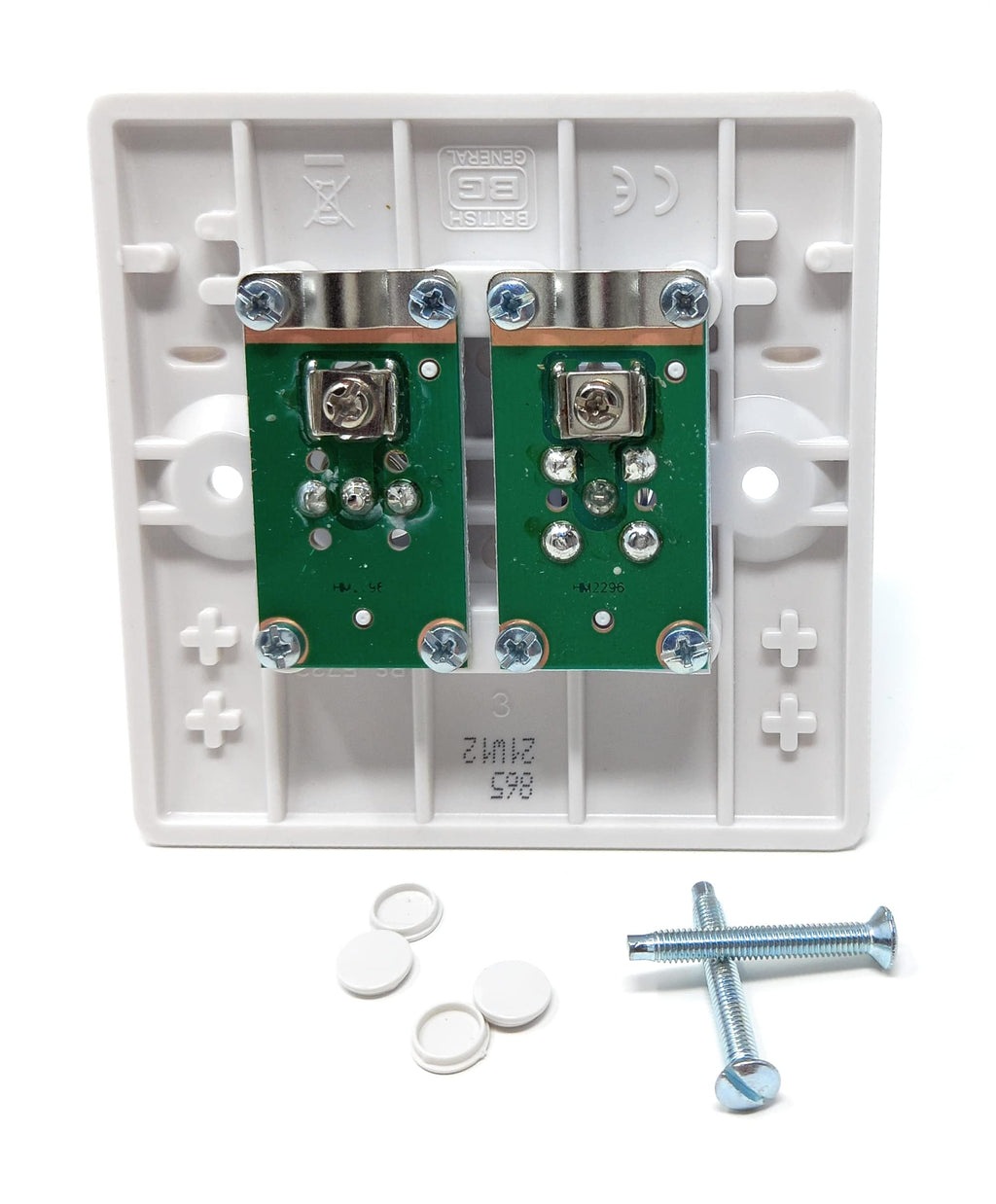 TV & Satellite Faceplate - 2 Gang Outlet with 1 TV & 1 F-Type Female Socket