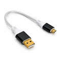 DRUT Braided USB 2.0 A to Micro B Cable, Gold Plated, 24AWG, 0.15m Short, Charging and Data Sync, for Phones, Power Banks and Devices