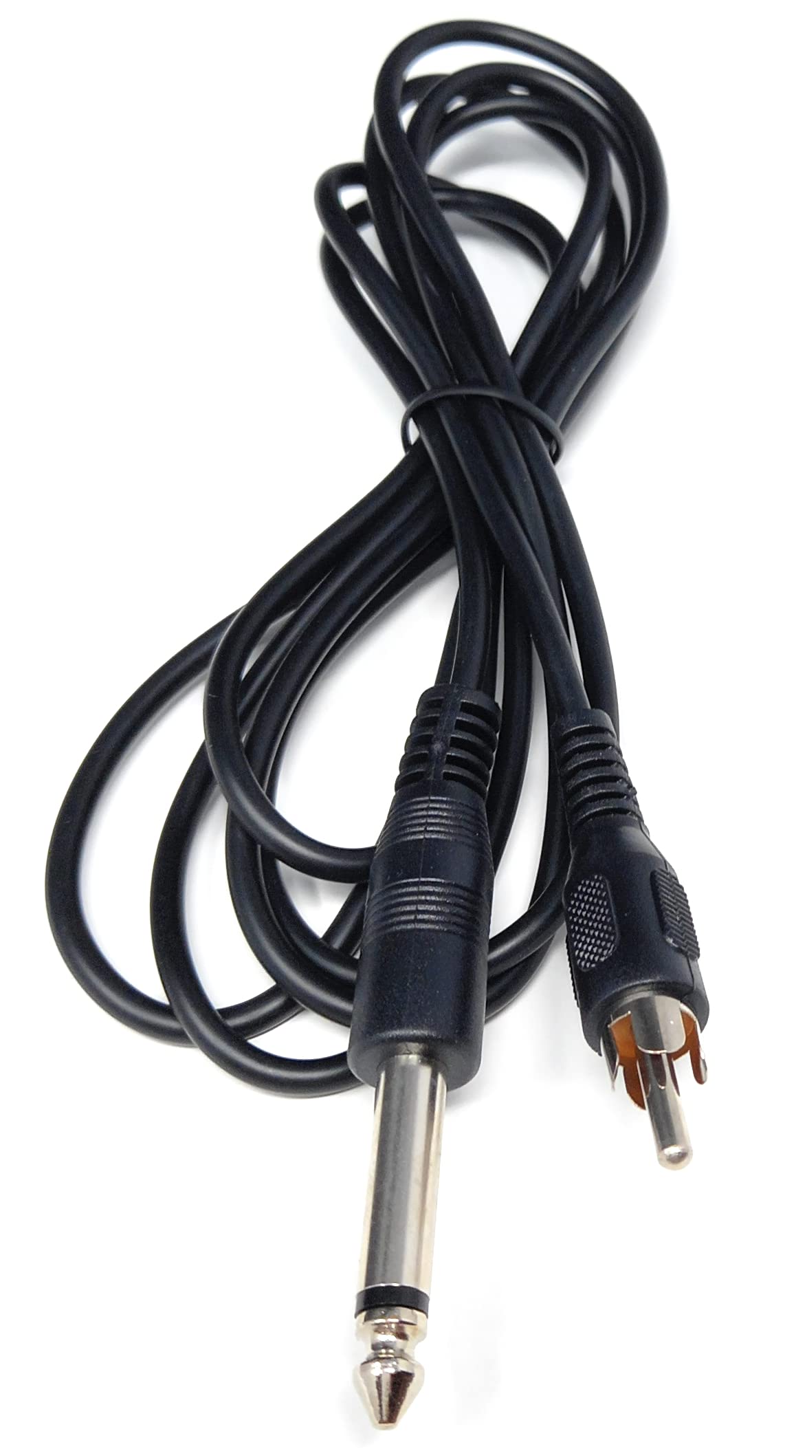 DRUT 6.35mm (1/4") Mono Jack Plug to RCA Phono Plug Audio Male to Male Lead Cable