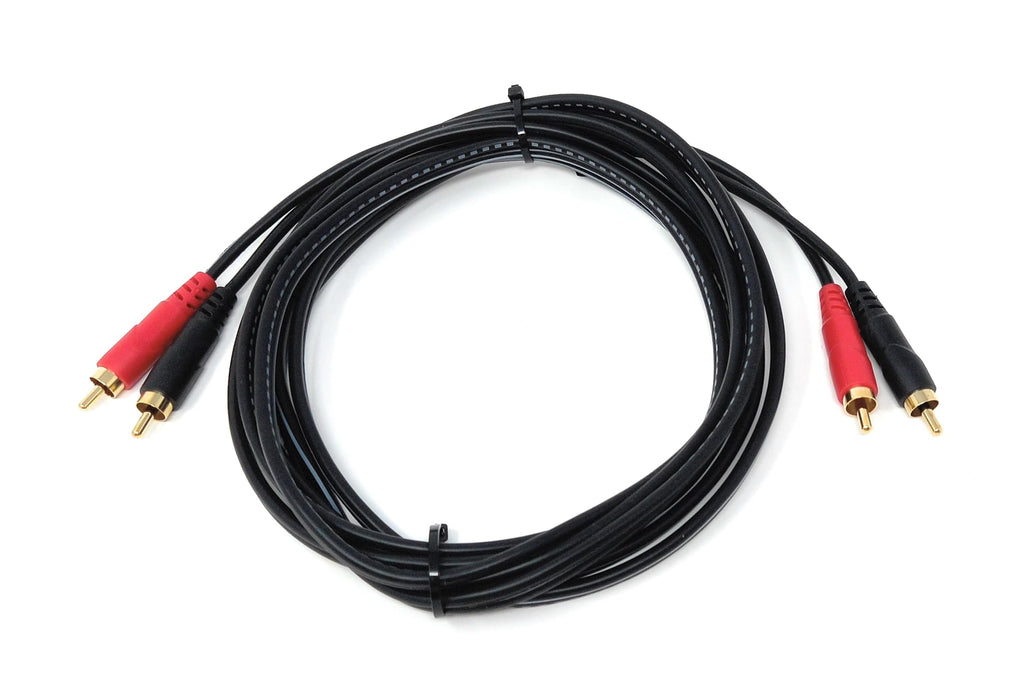 DRUT 2 x RCA Audio Cable – Stereo Male to Male Lead with Gold-Plated Plugs for Amplifier, Active Speakers, Subwoofer, Turntable, HiFi & Home Audio Systems