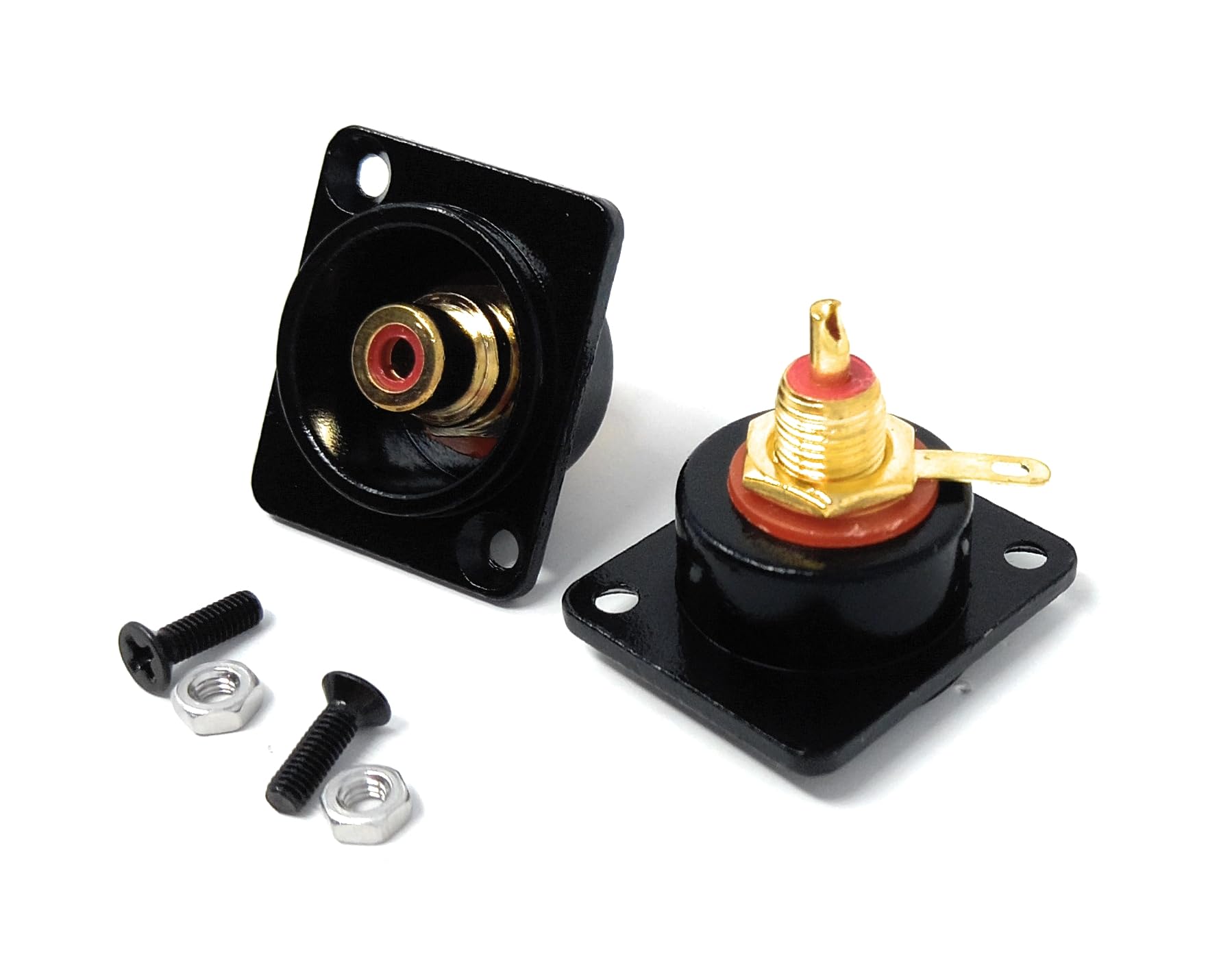 DRUT RCA Phono Socket D-Series Chassis Faceplate Panel AV Audio Video Adapter with Solder Terminal and Screws Included