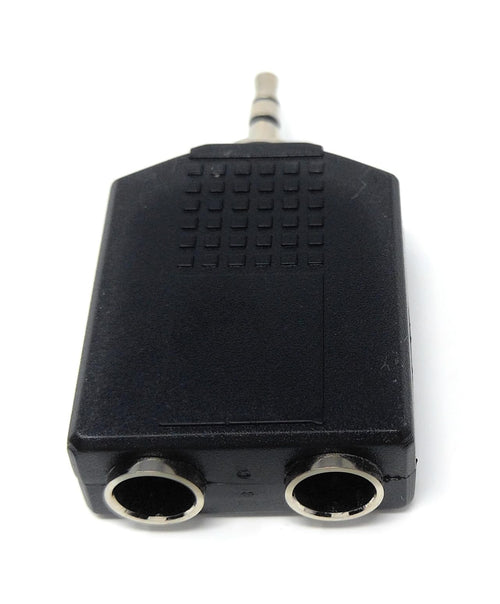 3.5mm Stereo Jack Plug to Dual 6.35mm Stereo Sockets Audio Cable Adapter