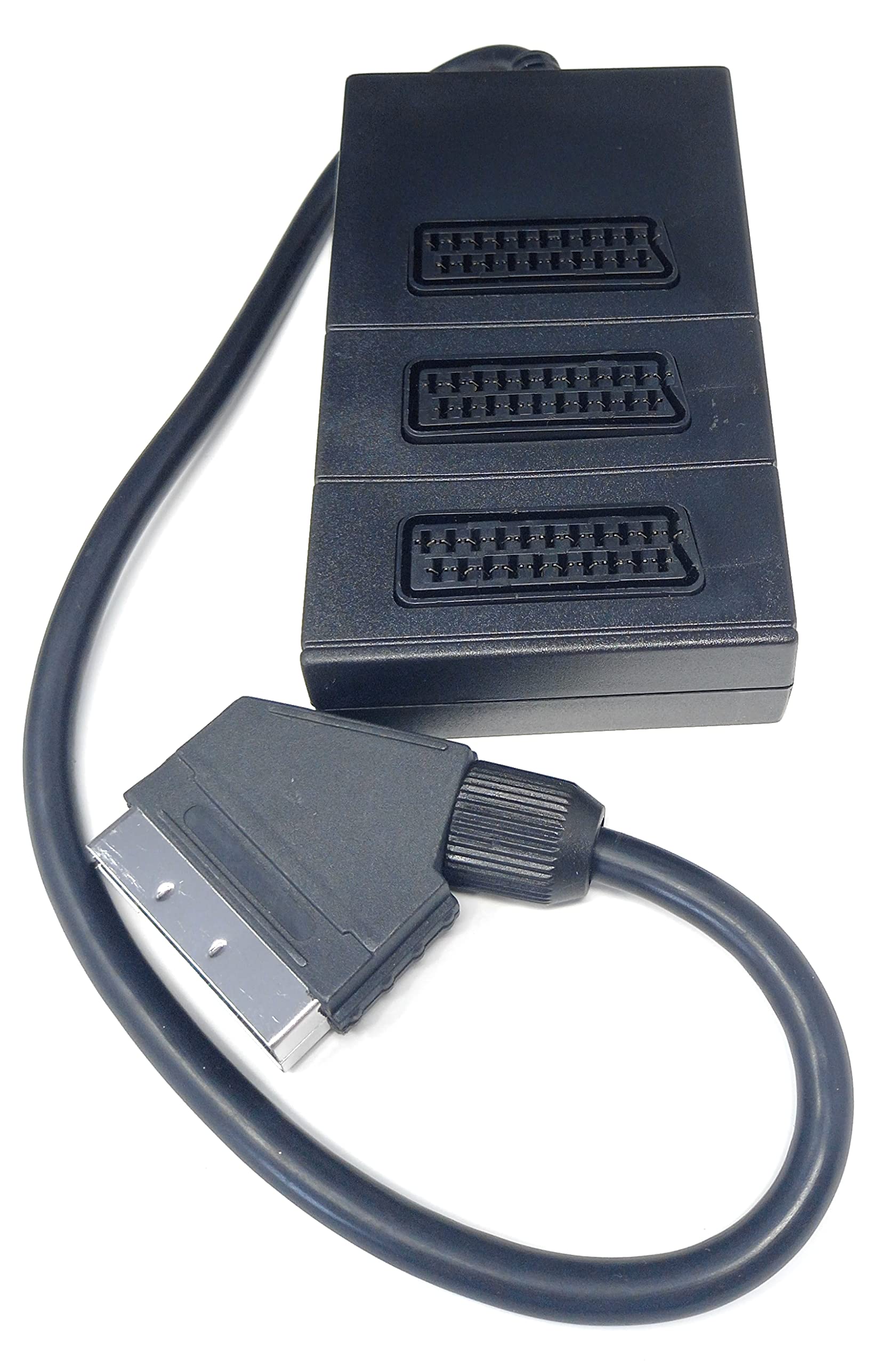 DRUT Scart Splitter Box Video Cable Adapter for TV, DVD, VHS, Game Console