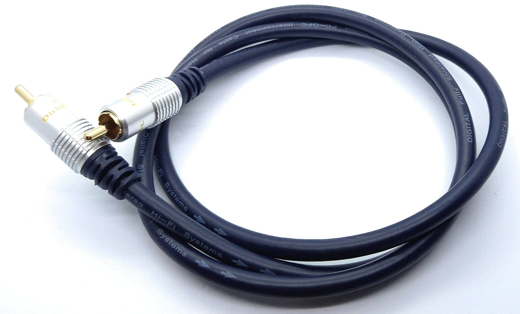 DRUT RCA to RCA Digital Audio 75 Ohm Subwoofer Cable, Designed Specifically for The Very Low-BASS frequencies, OFC SPDIF, Gold Connectors
