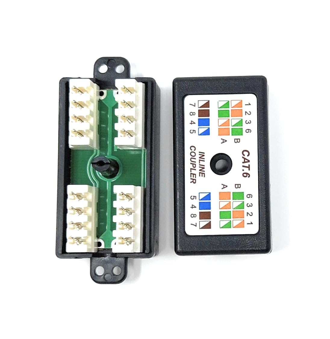 DRUT CAT6 Inline PunchDown Krone Coupler, Cable Joiner for CAT 6 Ethernet Network Cables
