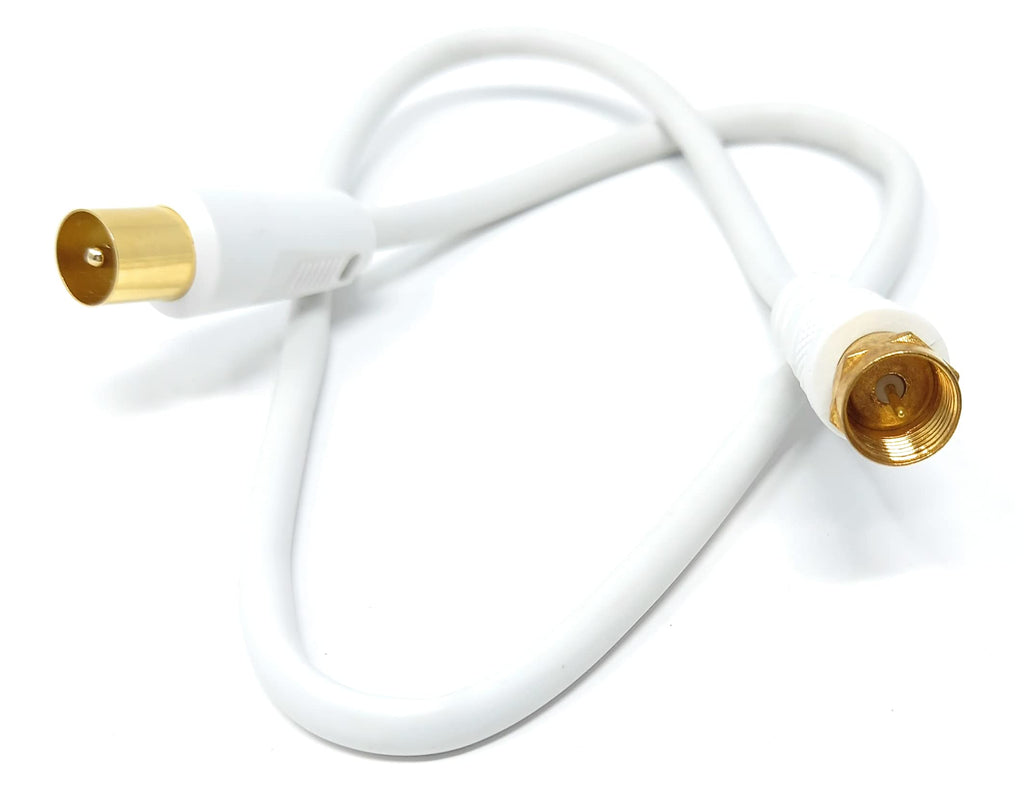 DRUT RF TV Aerial Male to F Type Connector Male Plug Coaxial Coax Cable, Lead, 75 Ohm, 3C-2V