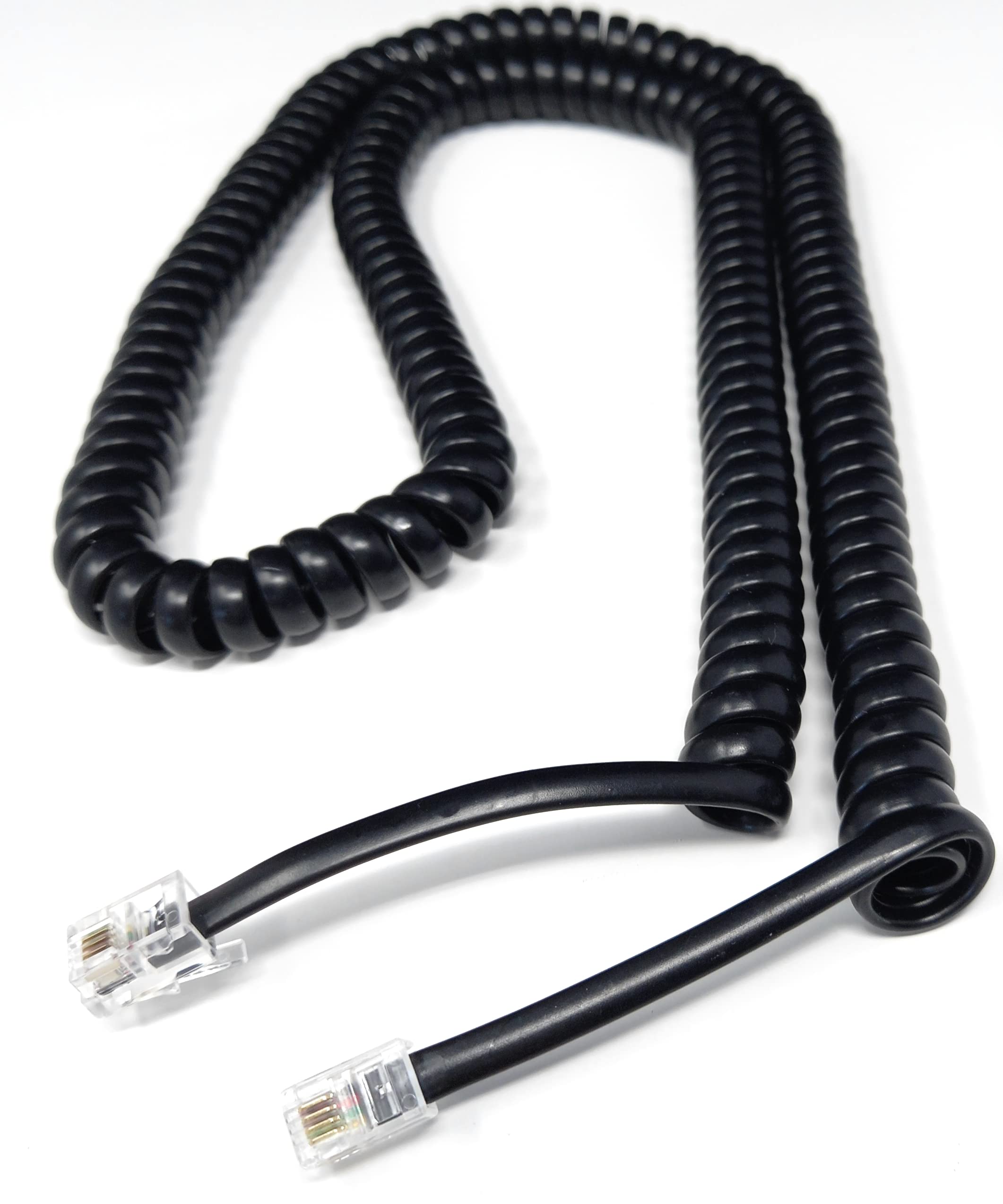 DRUT Coiled RJ10 RJ9 RJ22 4P4C 4 PIN Telephone Handset Curly Lead Cable