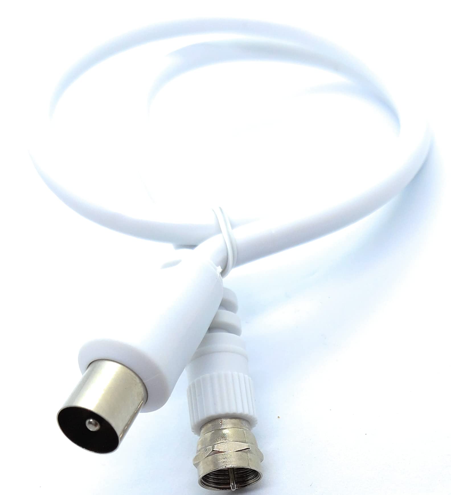 DRUT RF TV Aerial Male to F Type Connector Male Plug Coaxial Coax Cable, Lead, 75 Ohm, 3C-2V