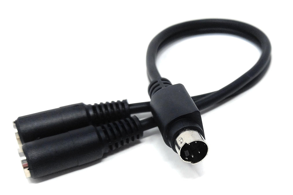 DRUT 25cm S-Video 4 Pin Mini DIN to 2 x Sockets Female Y Splitter Connector Extension Adapter Cable 0.8ft