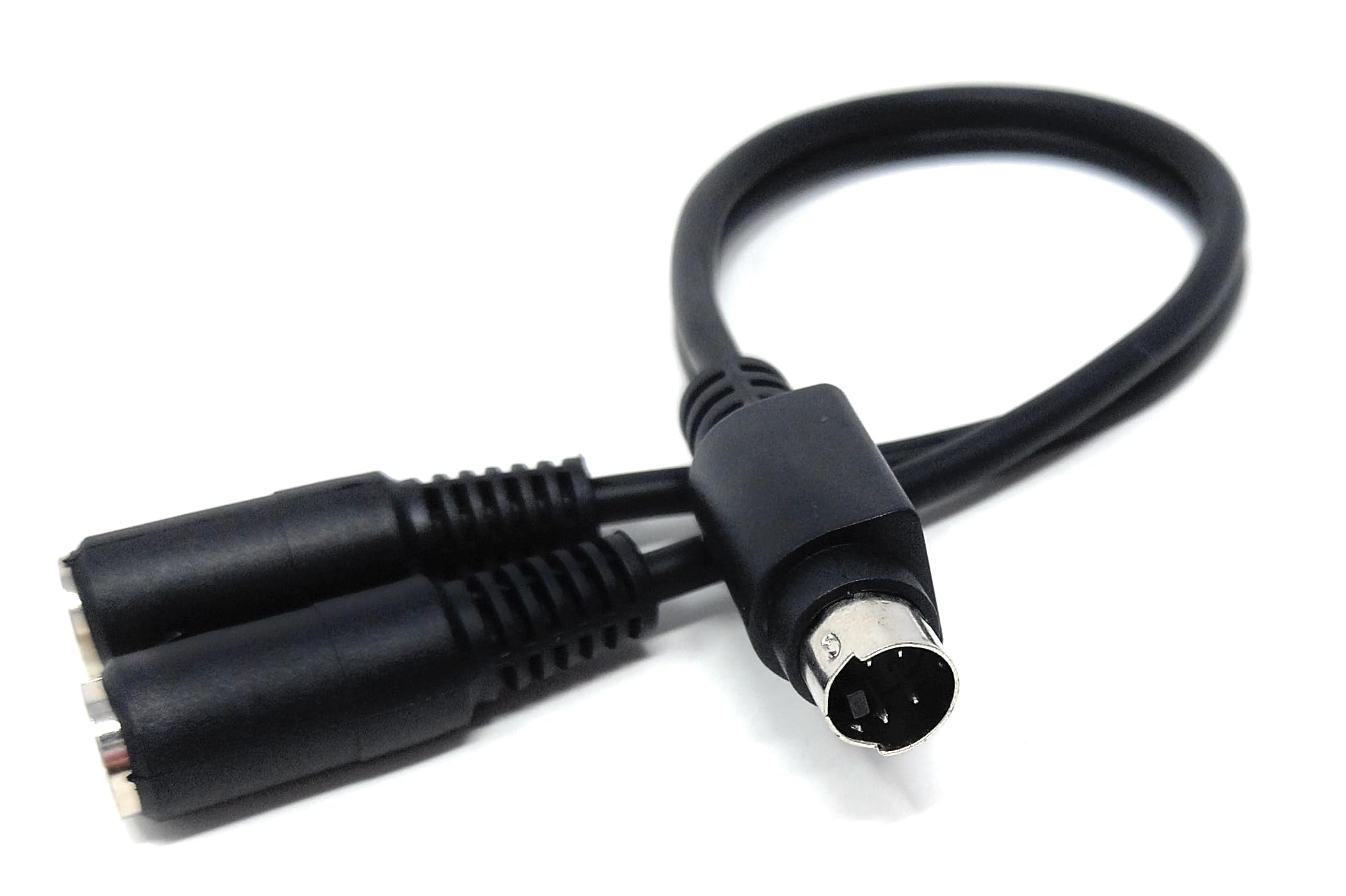 DRUT 25cm S-Video 4 Pin Mini DIN to 2 x Sockets Female Y Splitter Connector Extension Adapter Cable 0.8ft