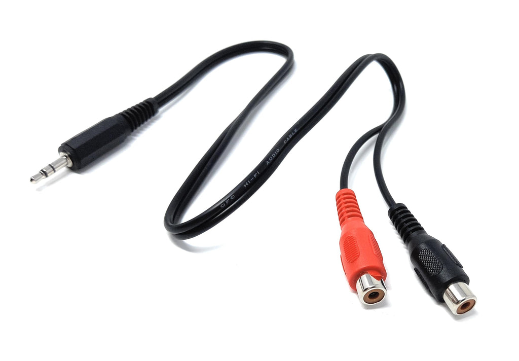 DRUT 3.5mm Stereo Jack to 2 x RCA Phono Sockets Extension Splitter Cable Lead