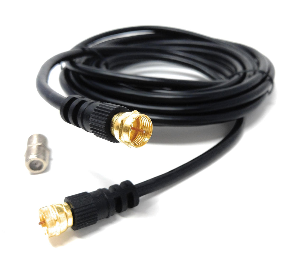 DRUT F-Type Connector TV RG6 Cable With (F-Type Female Coupler) Compatible With STB, Dish TV, Satellite, Antenna Coax Cable Lead