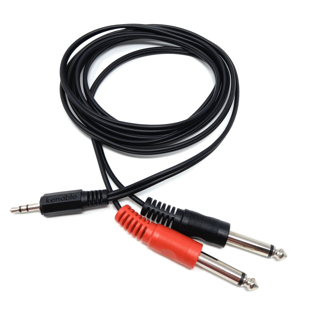 DRUT Stereo 3.5mm Jack to 2 x 6.35mm Mono Jacks, Y Cable Lead create description