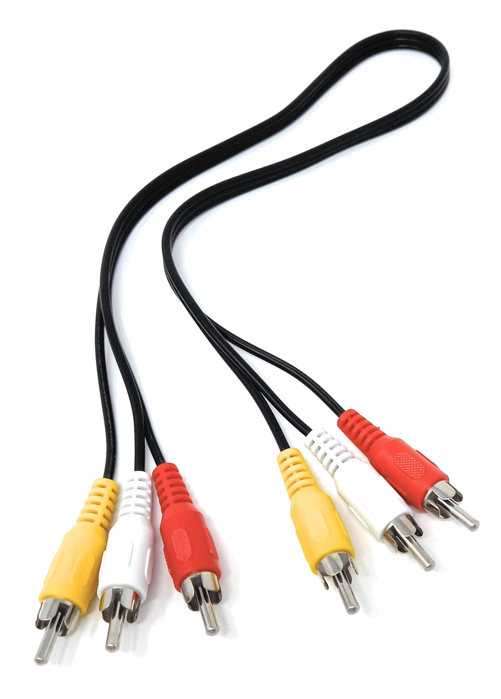 DRUT Triple 3 x RCA to RCA Phono Plugs to Plugs Composite, Audio Video Male to Male Cable Lead Nickel Contacts
