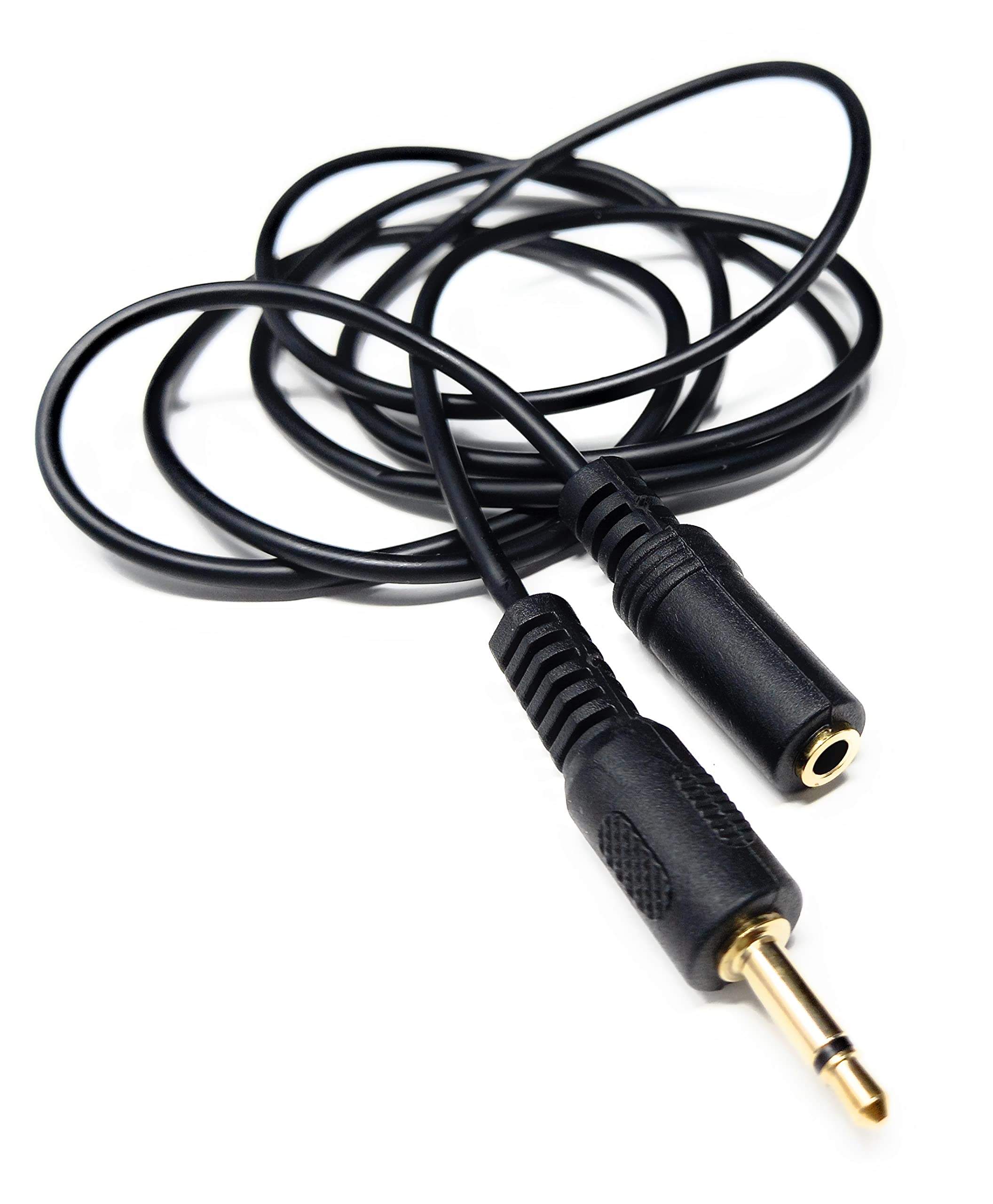3.5mm Mono Jack to 3.5mm Socket Extension Cable Gold Connectors, Male Plug to Female Socket