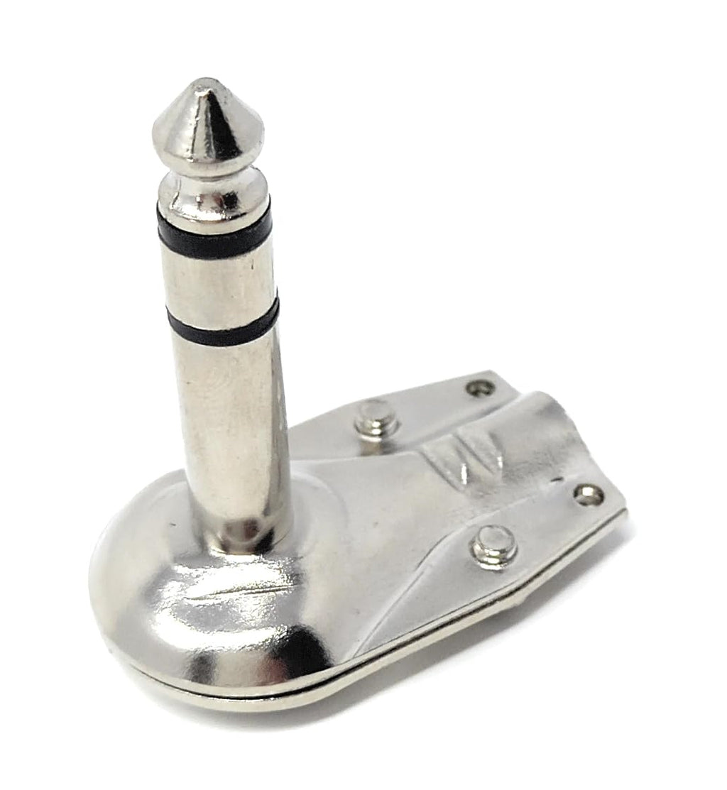 6.35mm Stereo 1/4 90 Degree Right Angle TRS Solder Plug, Flat Pancake Style, DIY Audio Connector