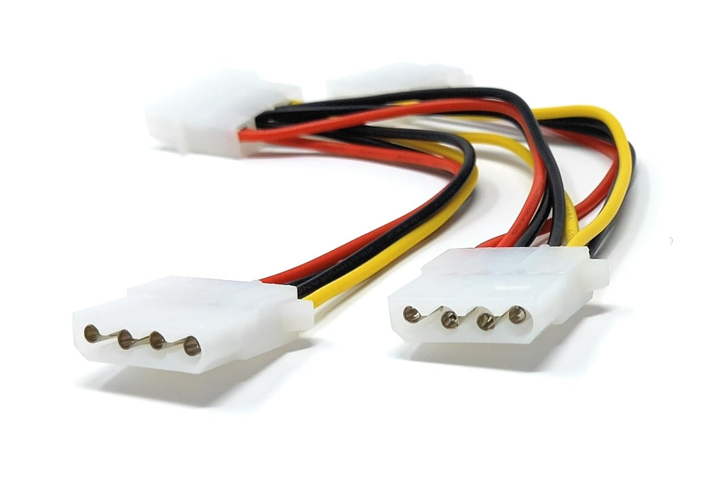 DRUT 4 Pin LP4 Molex Power Splitter Cable – 1 to 3 Internal PC Power Supply Lead (15cm)