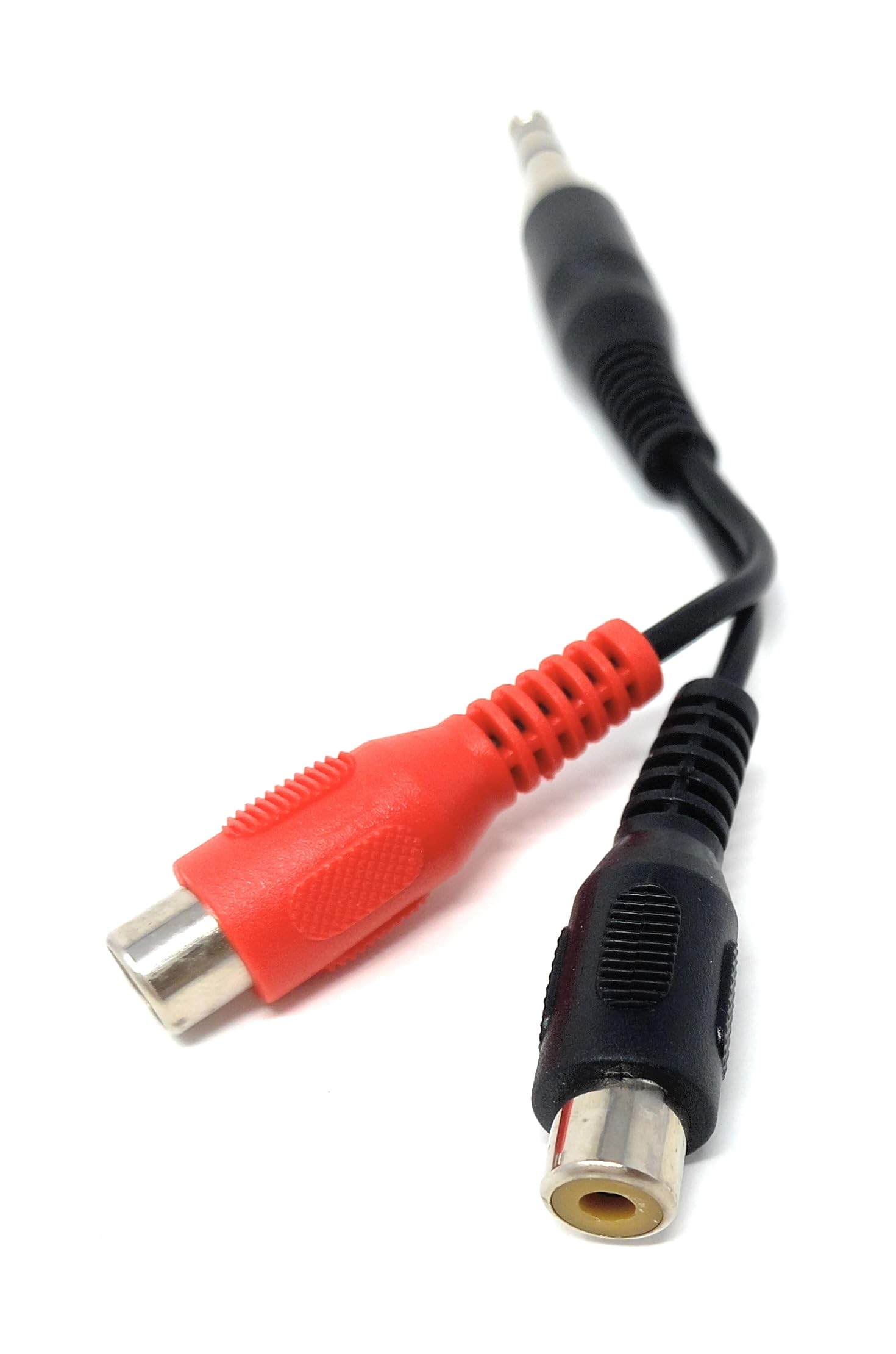 DRUT 6.35mm Stereo Jack Plug to Twin RCA Phono Socket Adapter Cable – 10cm Audio Splitter for Mixer, Amplifier, Guitar, and Home Stereo Systems