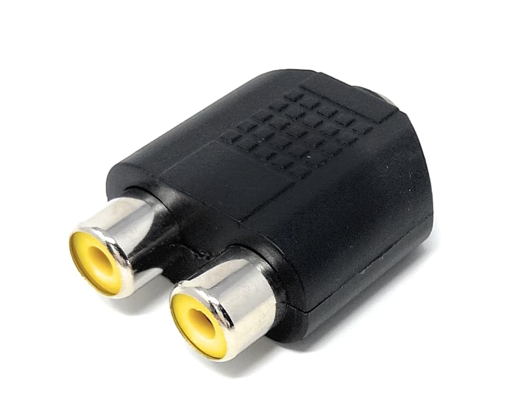 DRUT 3.5mm Female to 2 RCA Female Socket Stereo Audio Adapter for Headphones, Speakers, or Audio Devices