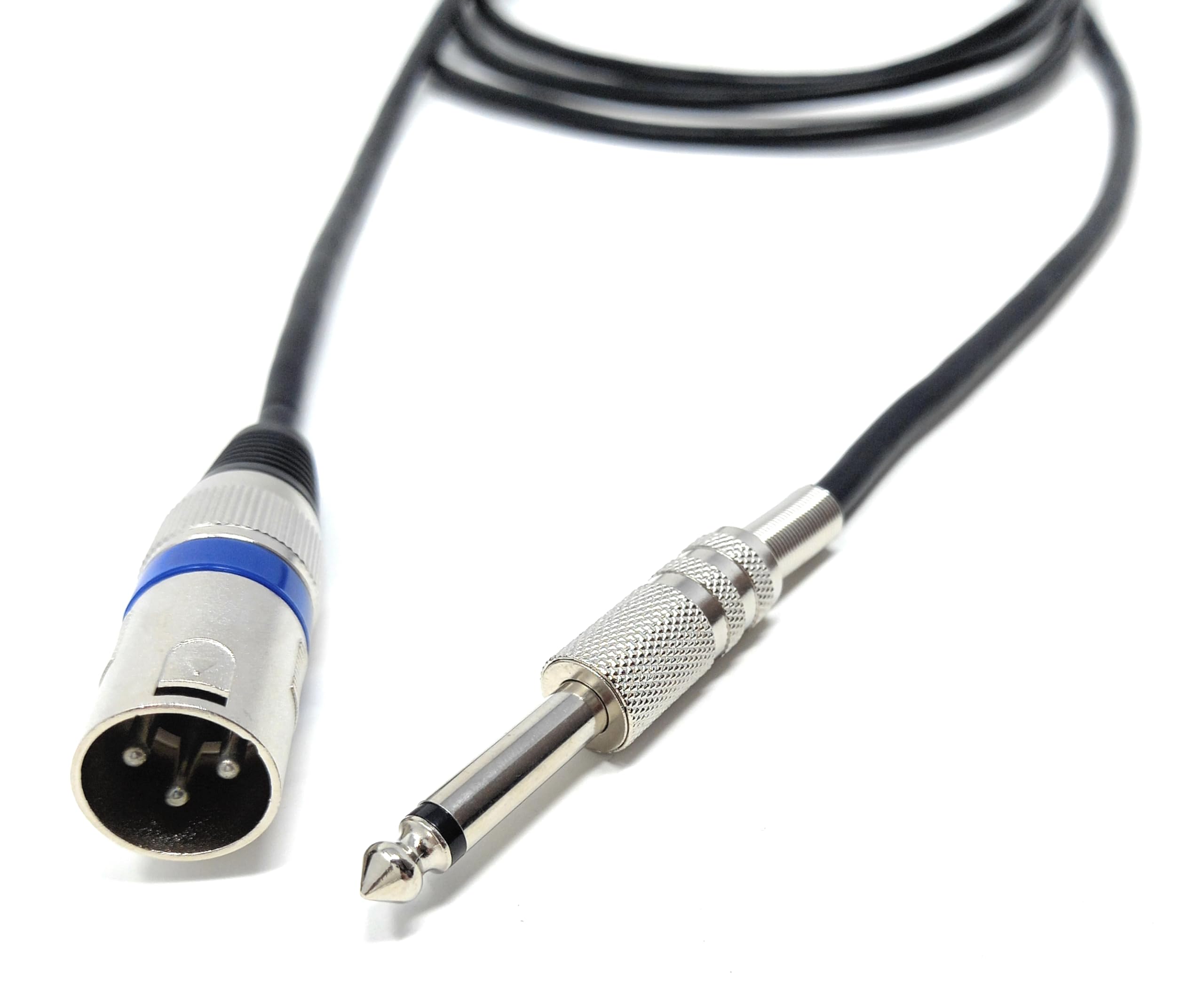 DRUT XLR Male to 6.35mm TS Mono Male Plug Audio Connector, Microphone Screened Cable for Amplifiers, Music Instruments