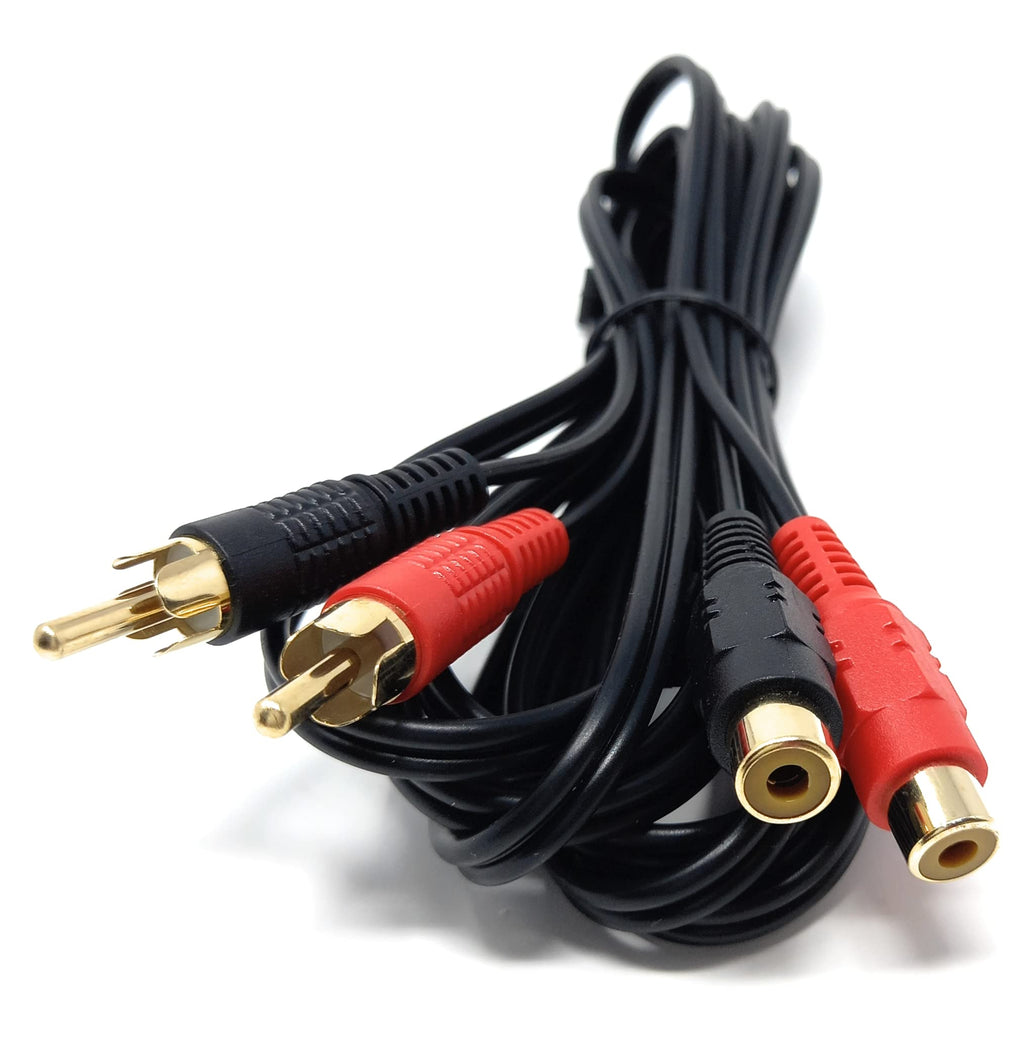 DRUT Twin 2 x RCA to RCA Phono Audio Extension Lead Male to Female Cable