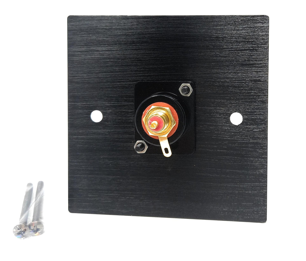 Brushed Aluminium Single RCA Phono Socket Female AV Audio Video D-Series Outlet Wall Faceplate – Durable Metal Plate with Screws Included