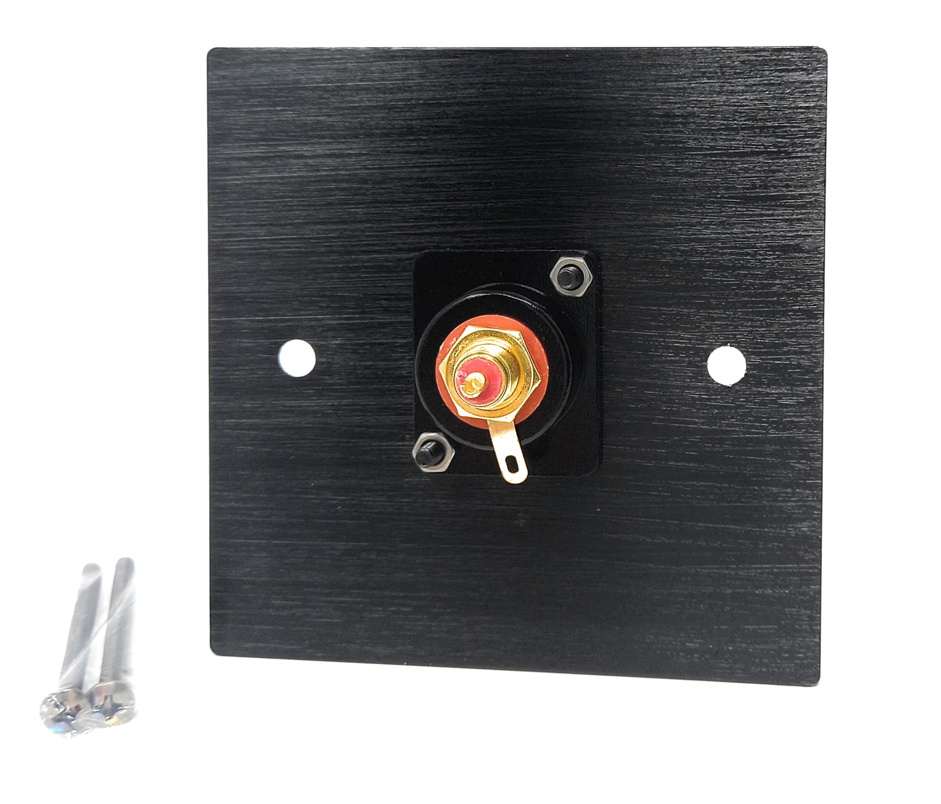 Brushed Aluminium Single RCA Phono Socket Female AV Audio Video D-Series Outlet Wall Faceplate – Durable Metal Plate with Screws Included