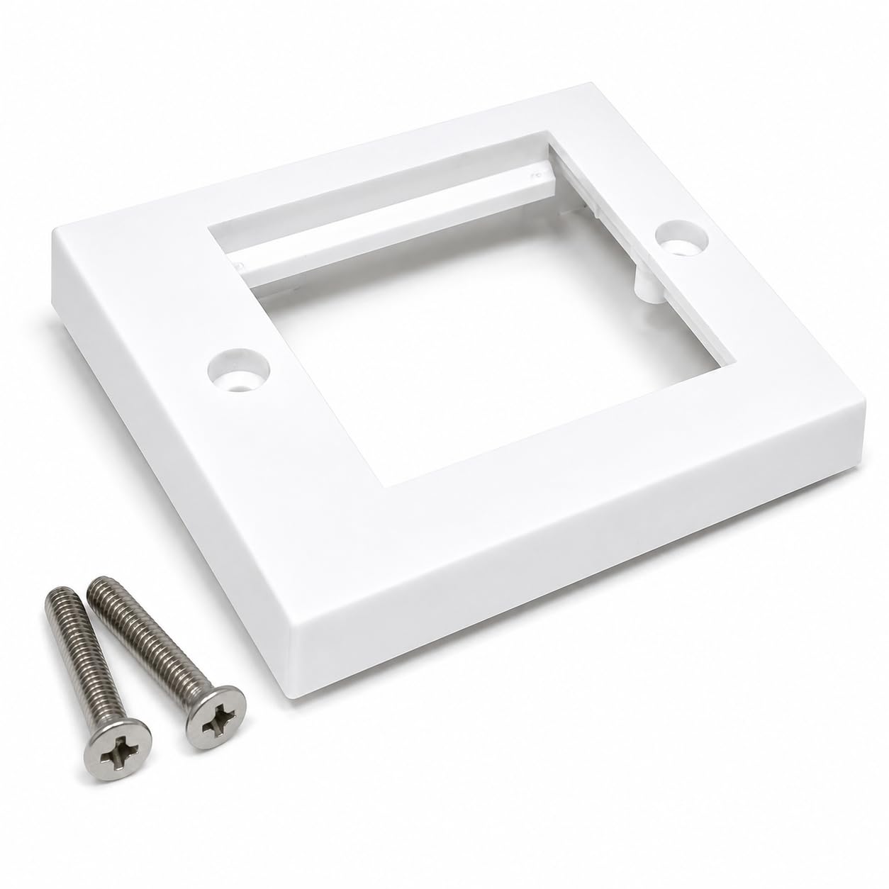 Single Gang 2 Port Euro Module Faceplate, 85 x 85mm Wall Plate for AV, RJ45, HDMI, USB & Keystone Modules, White Modular Faceplate for Home & Office Networking