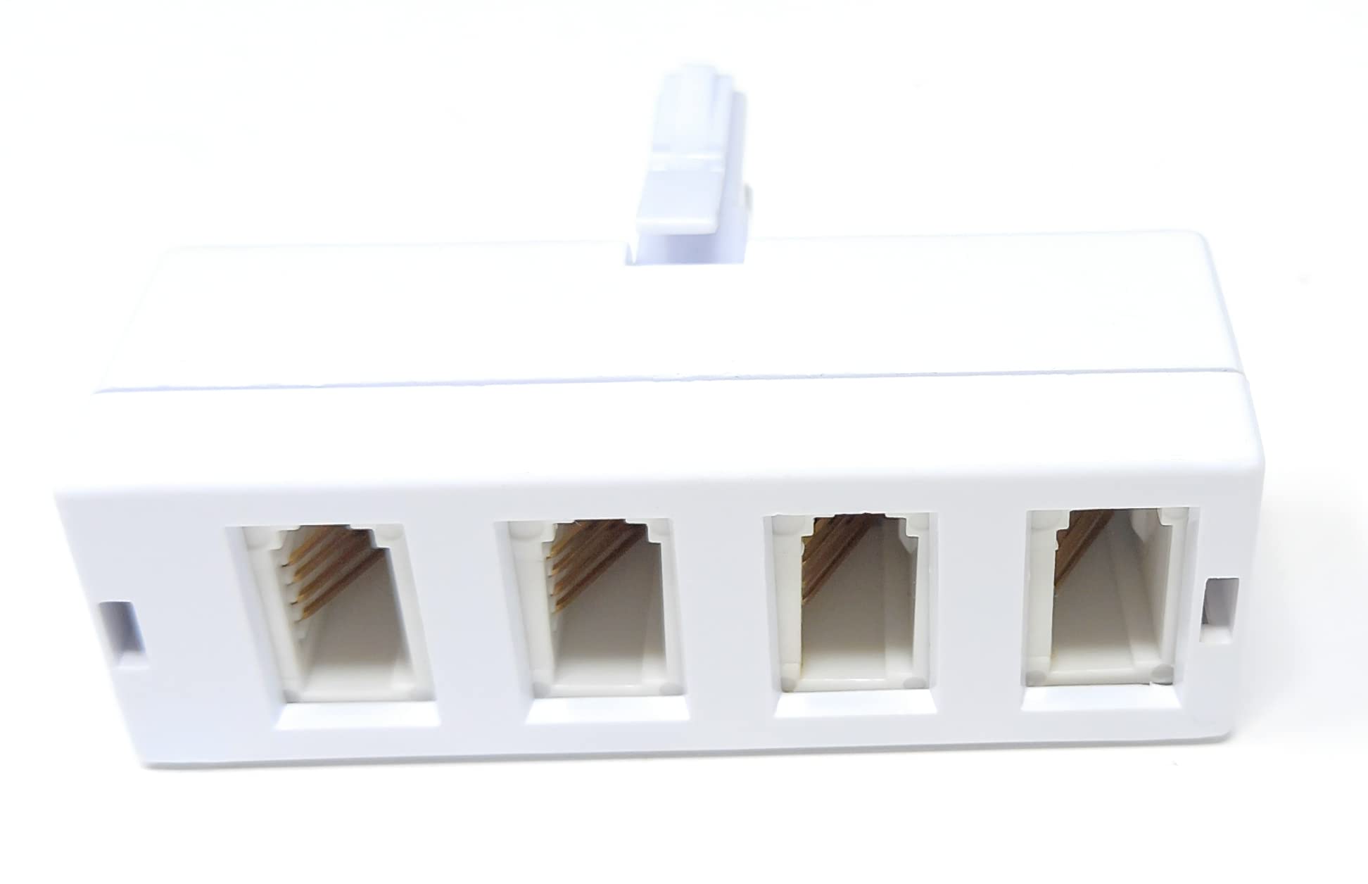 DRUT BT 1x BT Plug - 4x BT Sockets Telephone Splitter BT Phone Lines T Shaped Cable Adapter, White