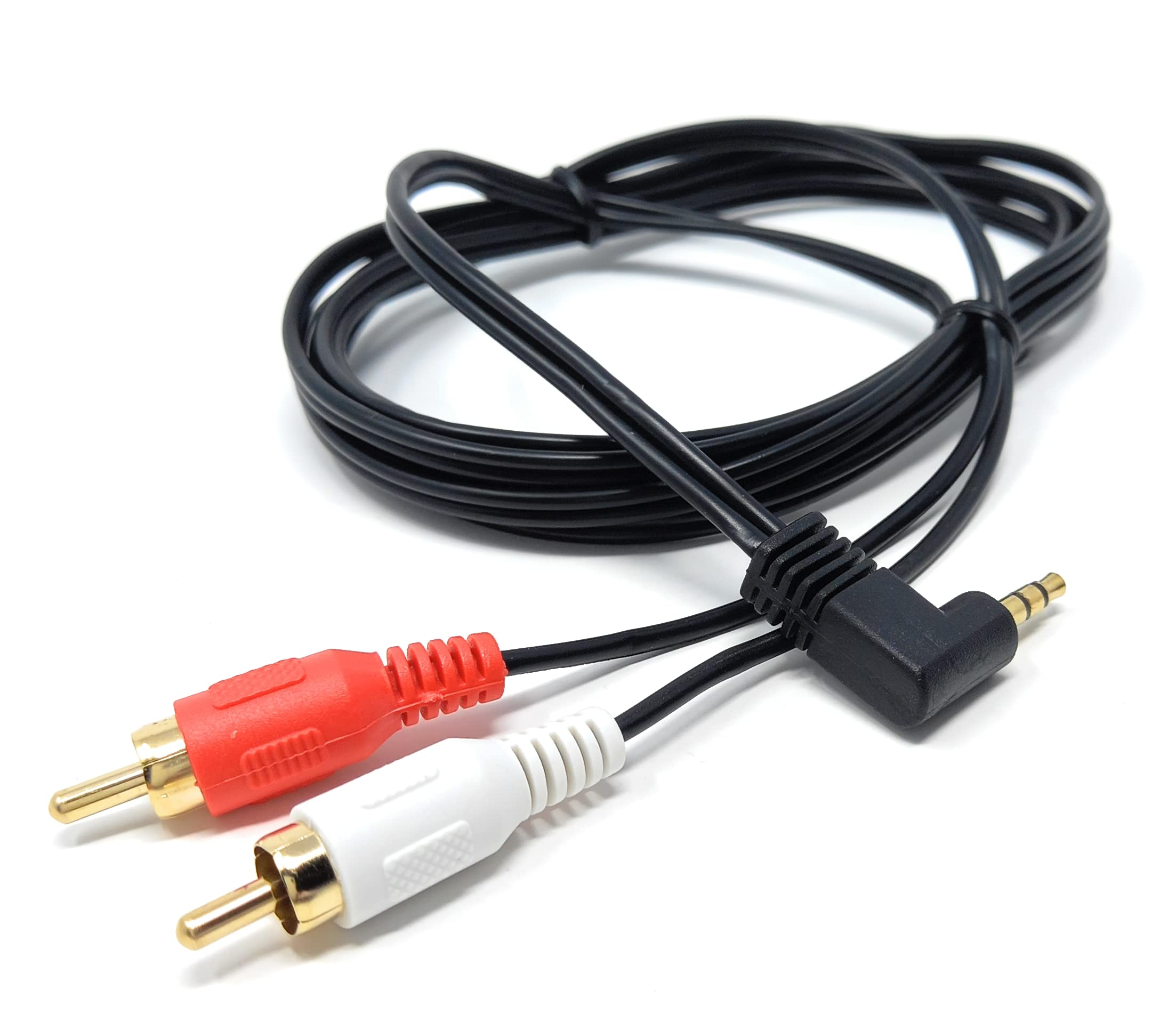 DRUT 3.5mm to RCA Jack Right Angled AUX Stereo Audio Cable Gold Plated Connectors
