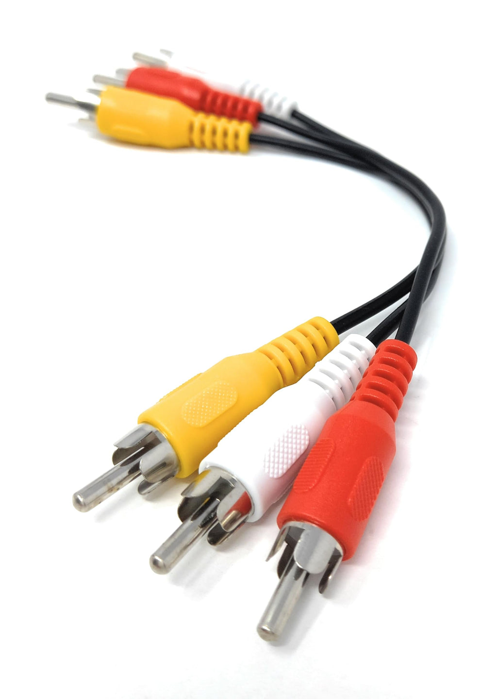 DRUT Triple 3 x RCA to RCA Phono Plugs to Plugs Composite, Audio Video Male to Male Cable Lead Nickel Contacts