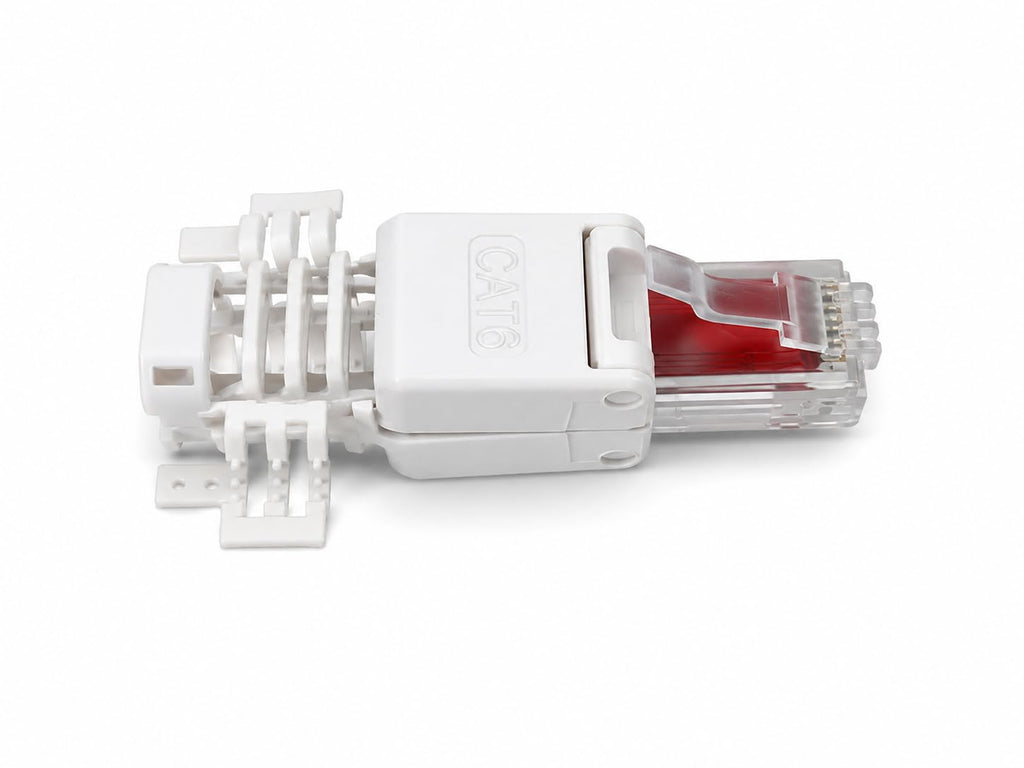 DRUT IDC Punch Down to RJ45 Plug Connector for CAT6 Solid Network Ethernet Cable, Toolless Termination, for Custom Patch and Networking Installations