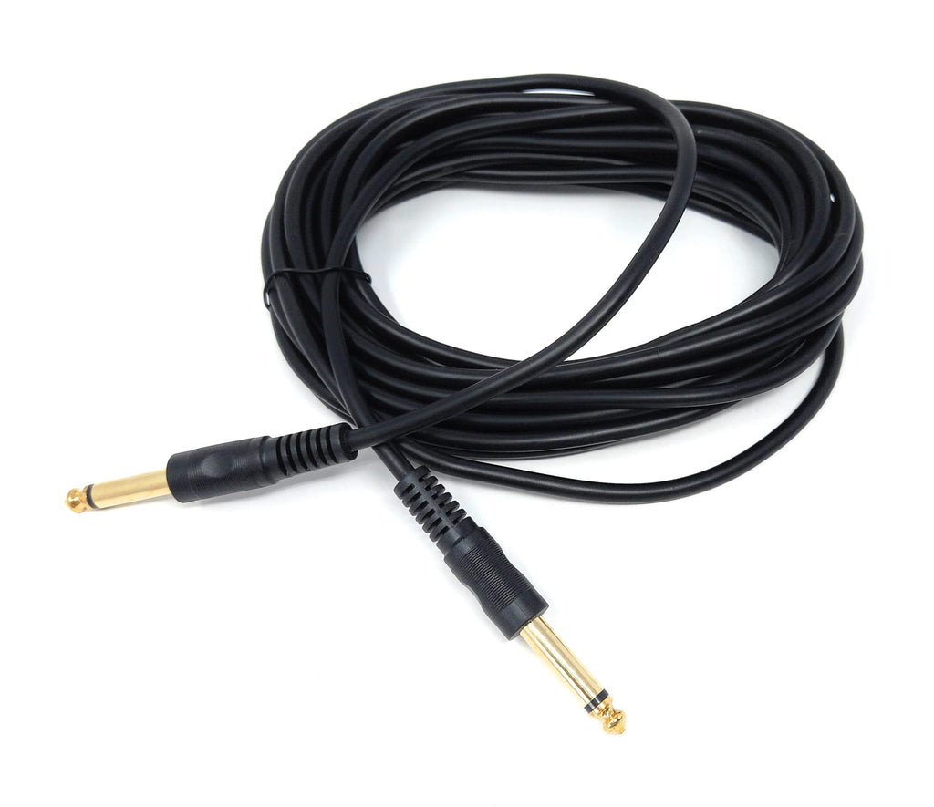 DRUT 6.35mm to 6.35mm Mono 1/4'' TS Jack Plug Speaker, Guitar, Instrument, Patch Cable Gold Connectors