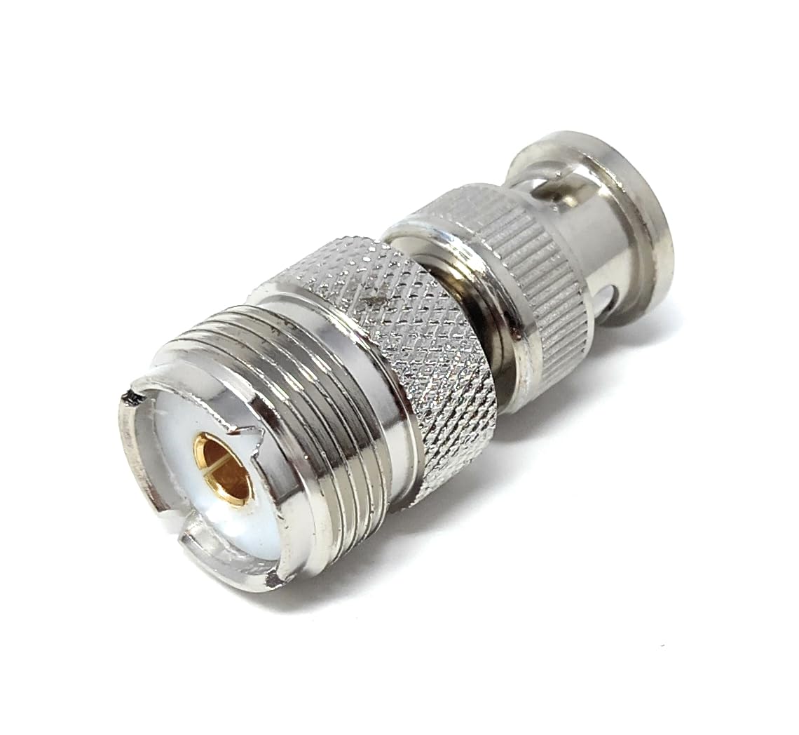 DRUT BNC Male to PL259 SO239 UHF Female Socket Cable Adapter