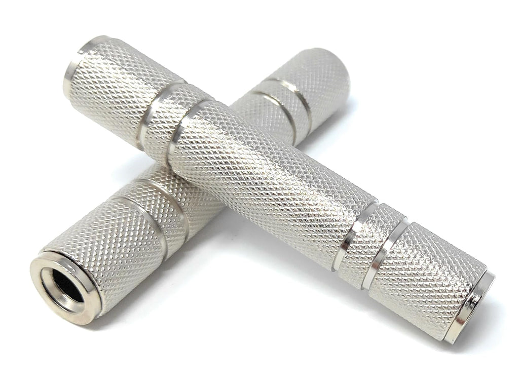 DRUT 6.35mm to 6.35mm Stereo Jack Female To Female Adapter Joiner Cable Coupler, Gender Changer Nickel Metal