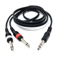 DRUT 6.35mm Stereo Jack to Twin 6.35mm Mono Jacks Male to Male TRS Cable