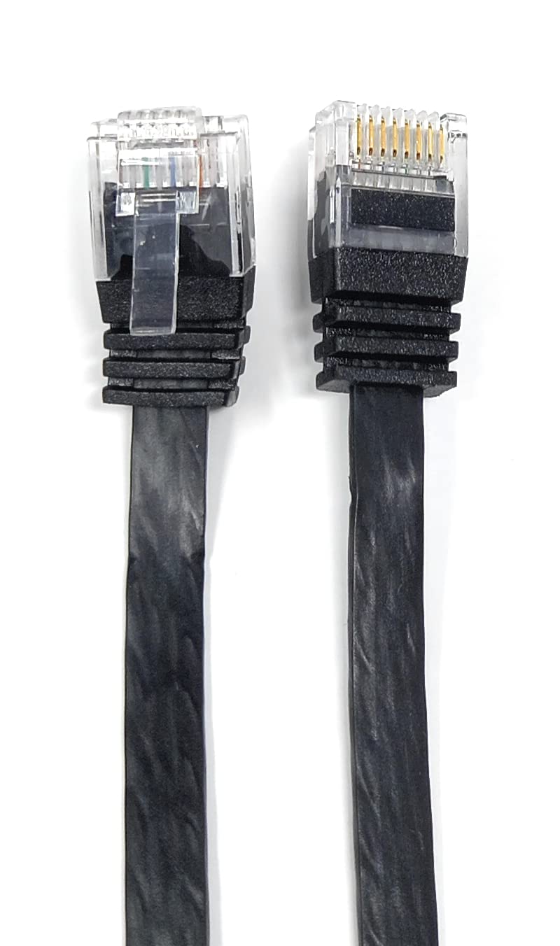 DRUT FLAT CAT6 RJ45 Ethernet LAN Patch Cable, Low Profile GIGABIT Full Copper 32AWG, Lead Allows Up to 1000Mbps Speed