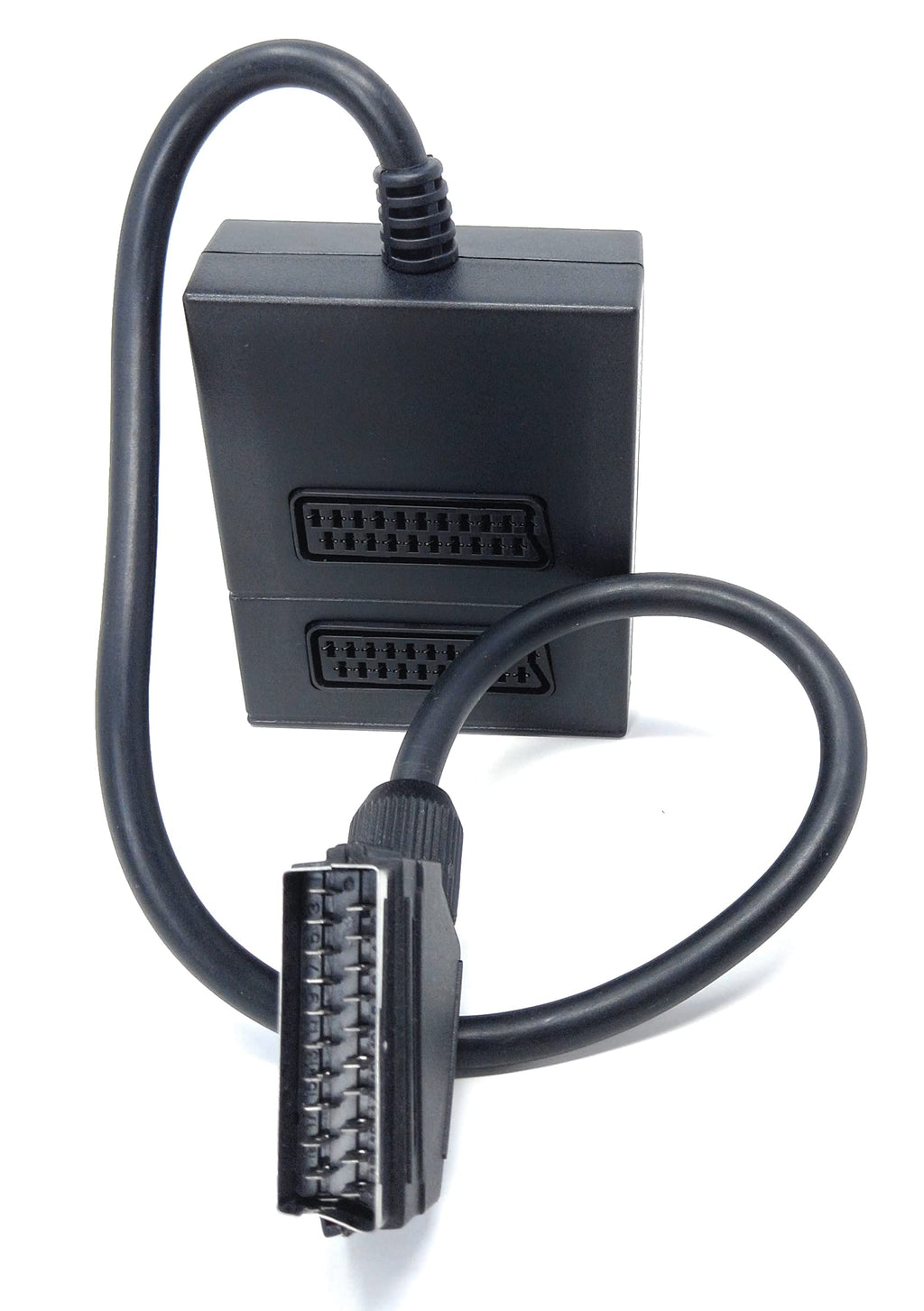 DRUT Scart Splitter Box Video Cable Adapter for TV, DVD, VHS, Game Console