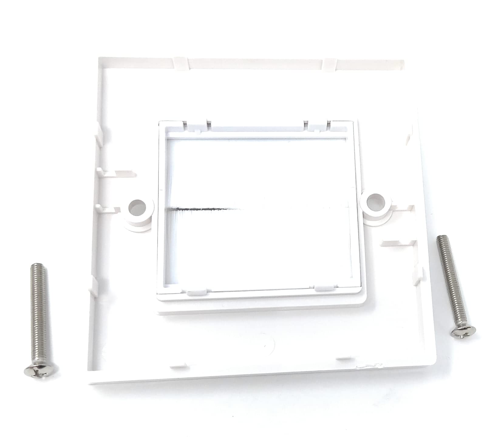 White Brush Plate Faceplate Wall Mounted Installation Tidy Cable Pass Through Insert for Wires and Cable Access
