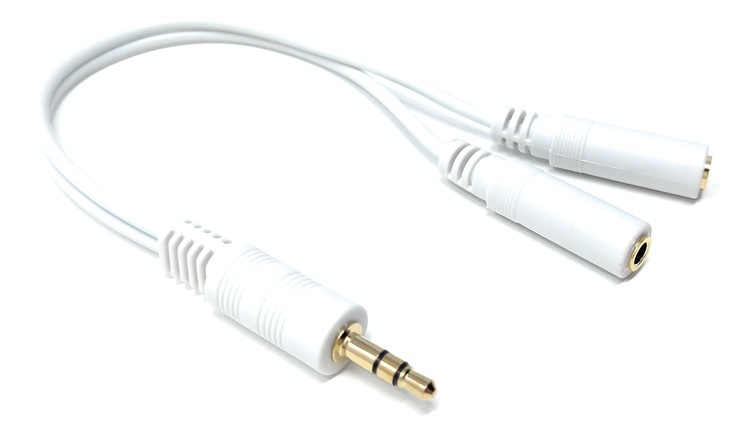 DRUT 3.5mm Stereo Jack Y Splitter Audio Cable Adapter White