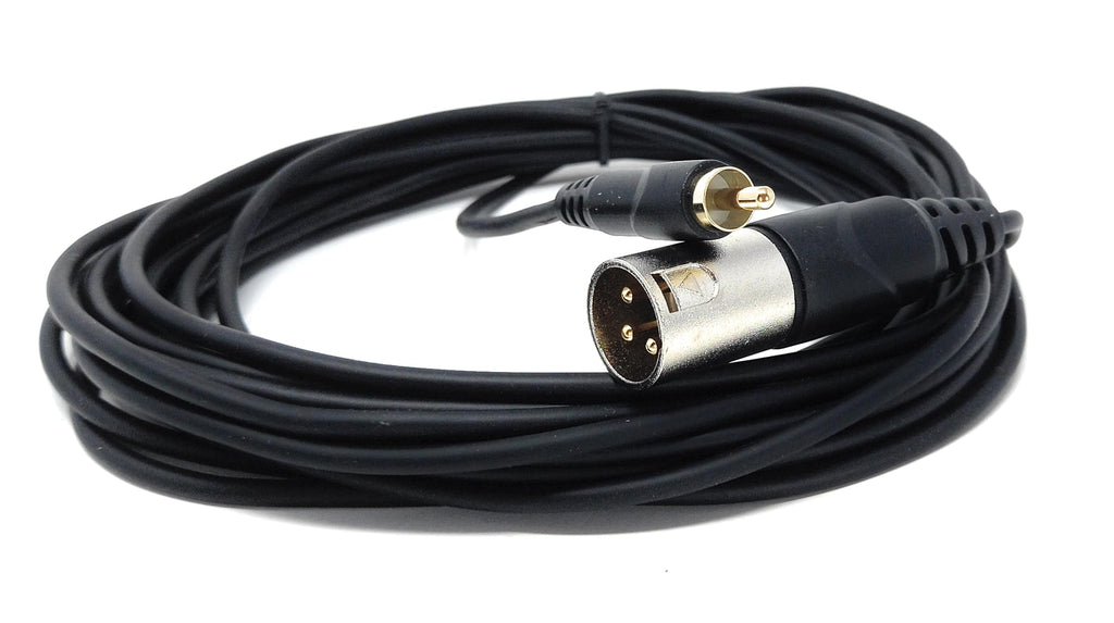 DRUT 3-Pin Male XLR to RCA Phono Single Plug Cable for HiFi Audio, Music Instruments, Mixer, Microphone Lead, Cable, Gold Plated