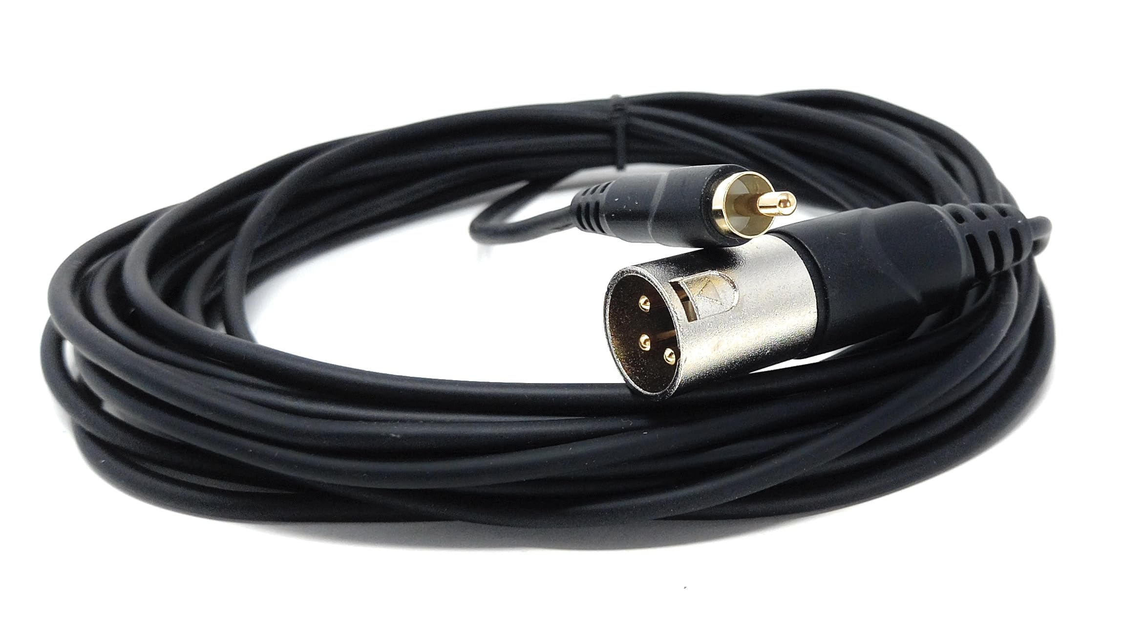 DRUT 3-Pin Male XLR to RCA Phono Single Plug Cable for HiFi Audio, Music Instruments, Mixer, Microphone Lead, Cable, Gold Plated