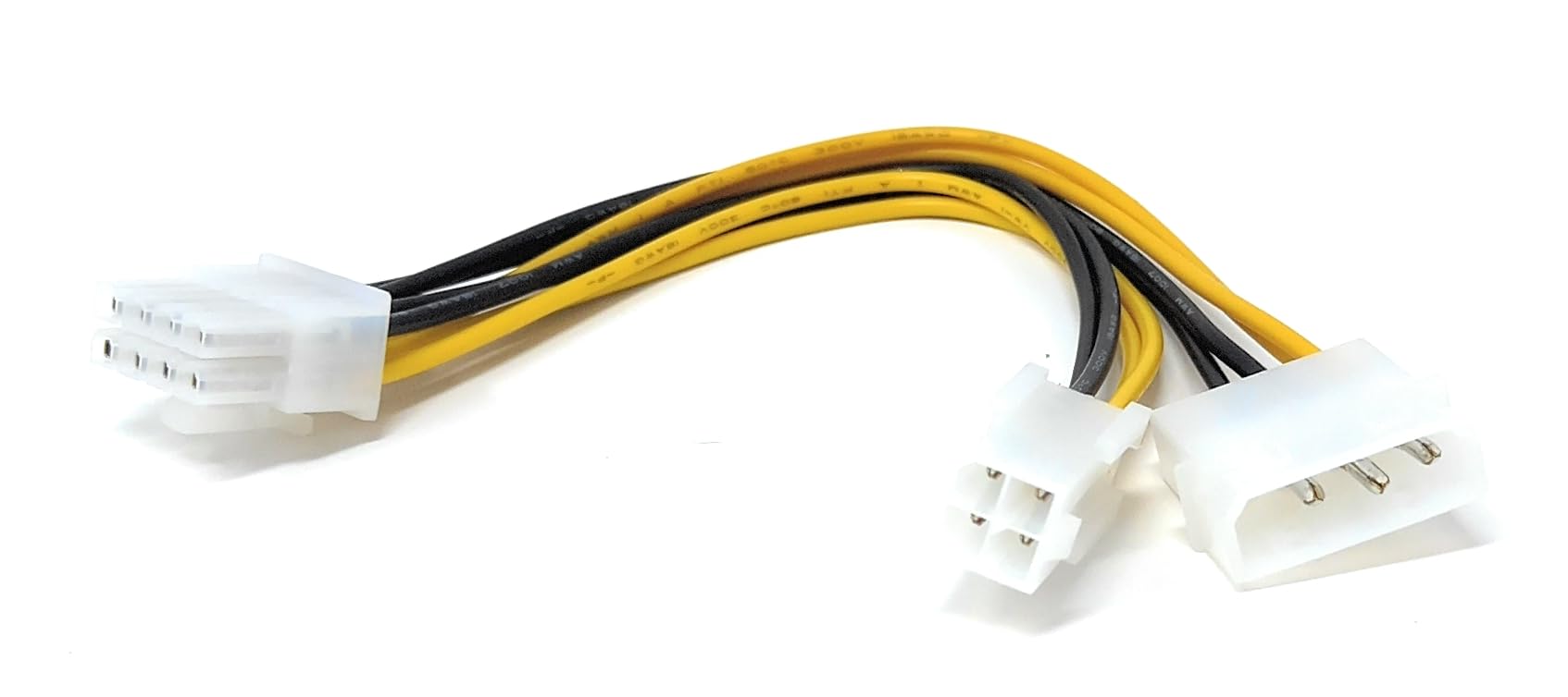 15cm 4 Pin ATX & 4 Pin LP4 Molex to 8 Pin EPS, CPU Power Cable Adapter 0.5ft